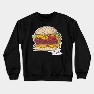 Illustrated juicy cheeseburger Crewneck Sweatshirt